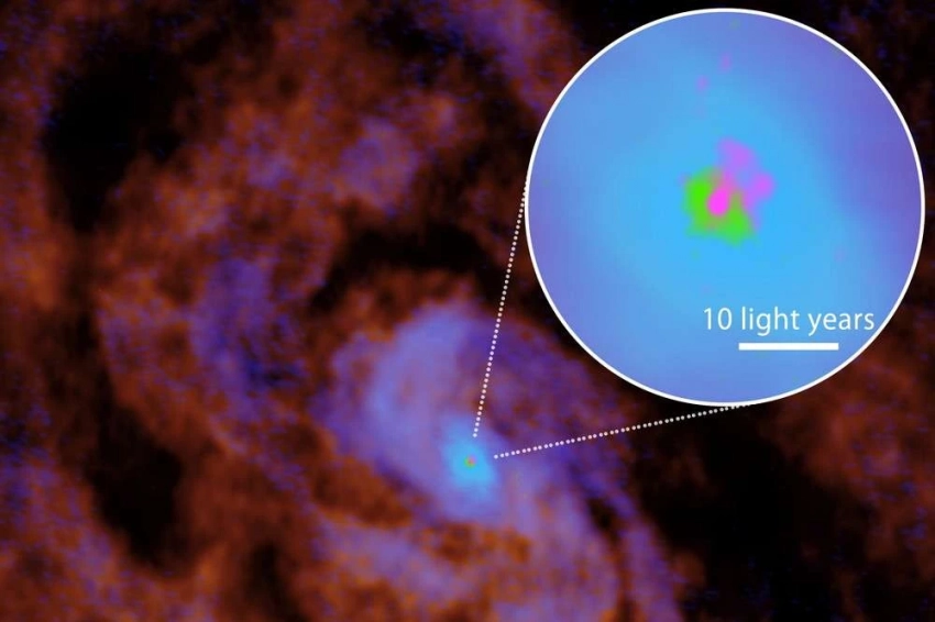 Астрономы наблюдают питание сверхмассивной черной дыры в галактике Компас