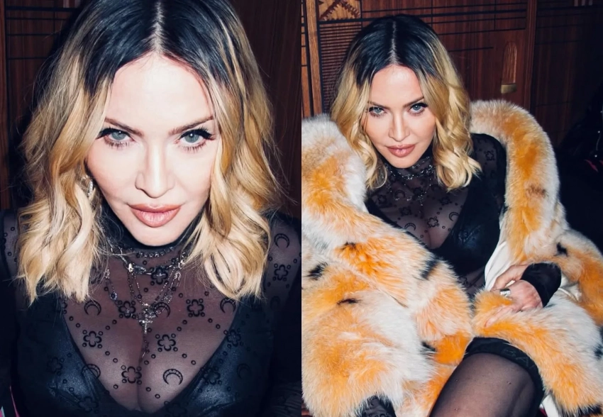 Мадонна в шубе, чулках и с 28-летним бойфрендом на вечеринке в Нью-Йорке