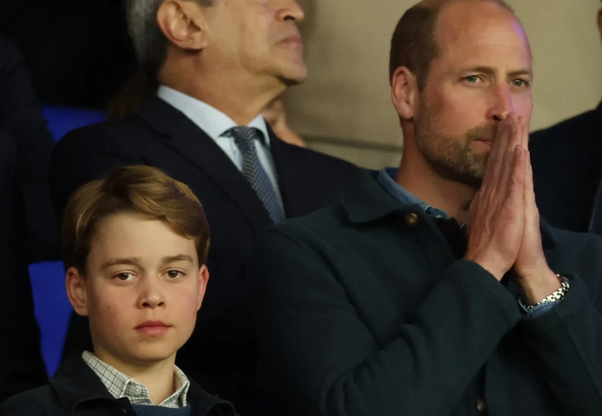 Принц Уильям и принц Джордж посетили футбольный матч в Париже