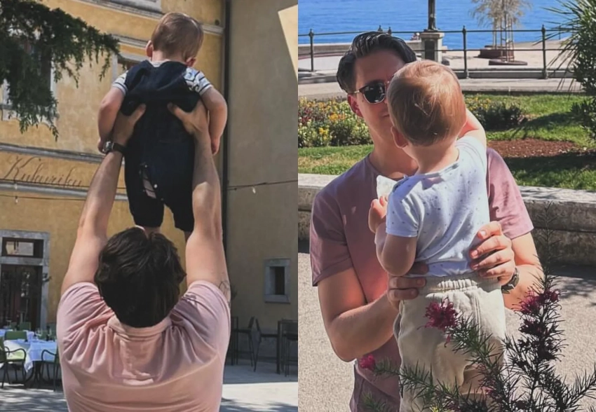 Милош Бикович с женой и сыном отдыхают в Хорватии