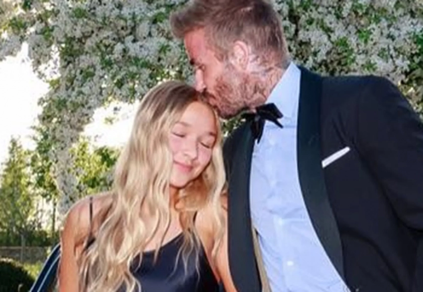 Харпер Бекхэм дебютировала с новой причёской на дне рождения отца