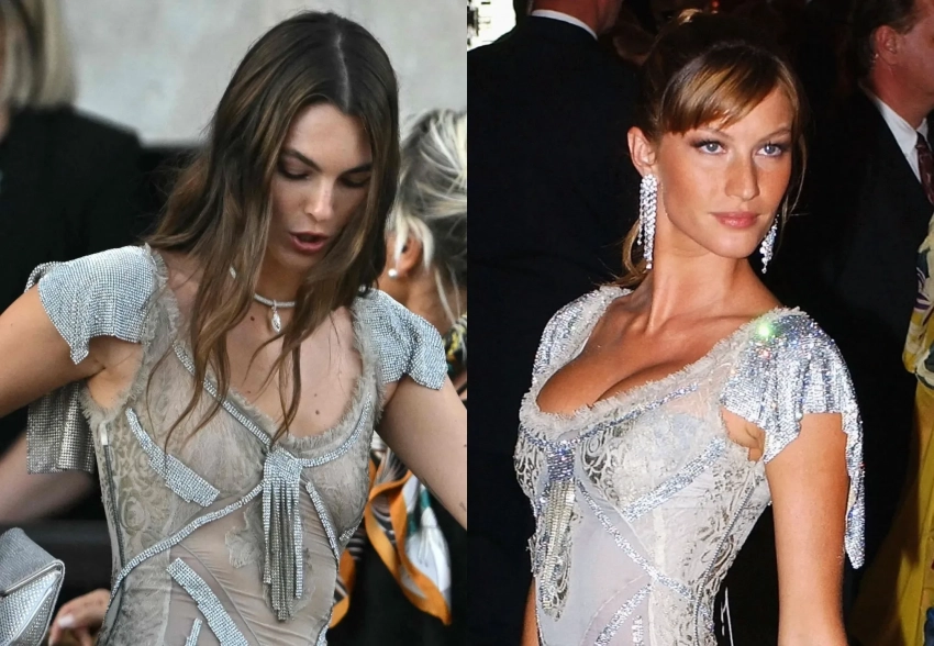 "Тонкий троллинг". Девушка Леонардо ДиКаприо выгуляла платье, которое 22 года назад надевала его бывшая девушка Жизель Бундхен
