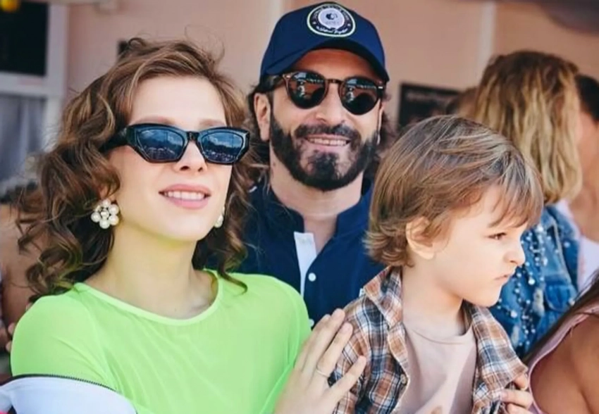 Елизавета Арзамасова с Ильёй Авербухом и сыном посетили теннисный турнир