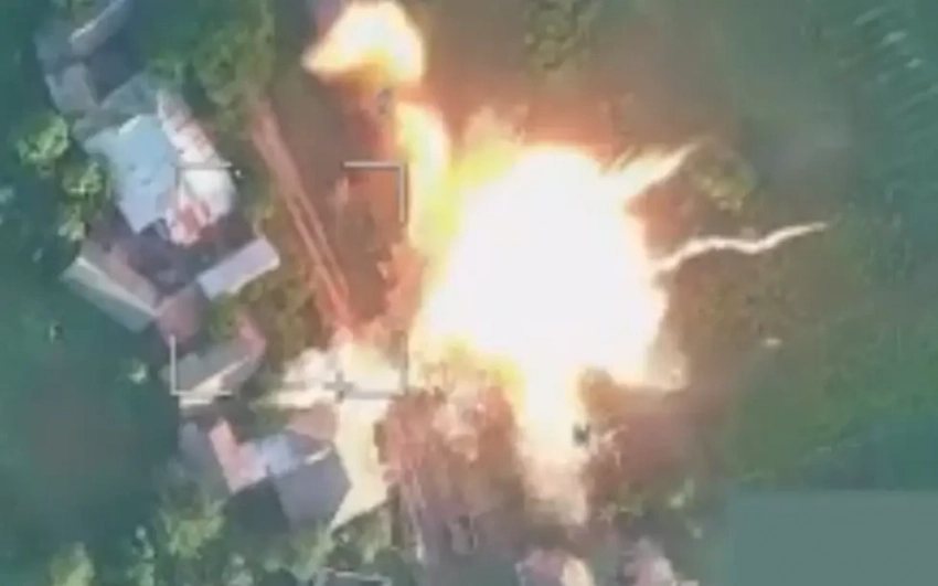 Показаны кадры поражения ПВД ВСУ ударами БПЛА «Гарпия»