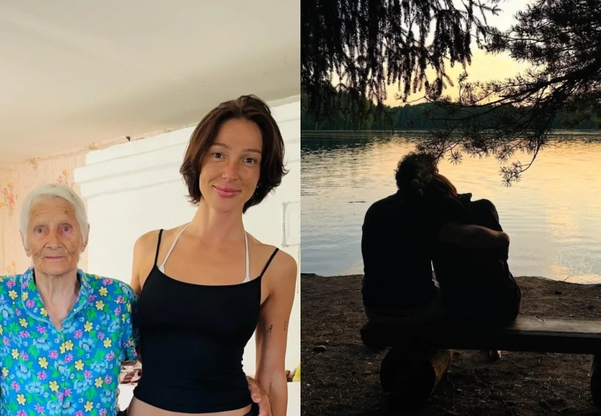 "Опять не в ту дверь зашла?". Настя Ивлеева проводит время в деревне вместе с мужем и матерью. Их раскритиковали за фото на кладбище