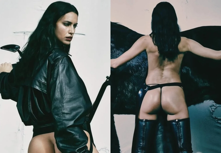 Ирина Шейк снялась обнажённой в кожаном фартуке и ботфортах