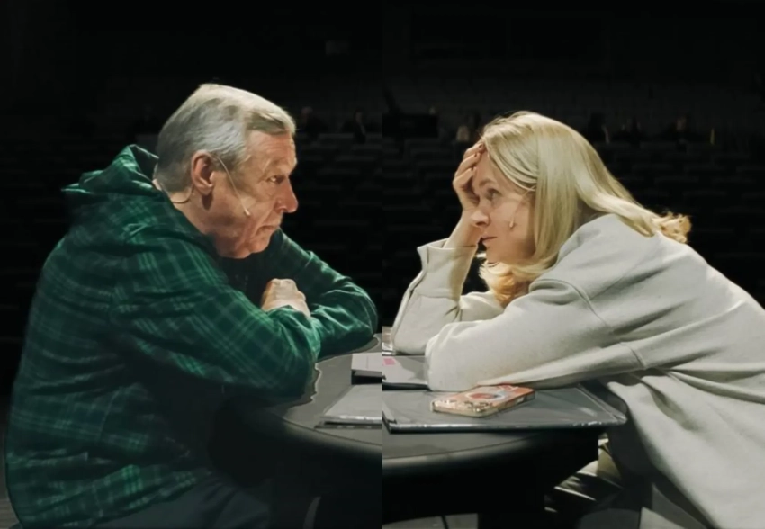 В сети появилось первое фото Михаила Ефремова и Анны Михалковой с репетиции спектакля "Без свидетелей"