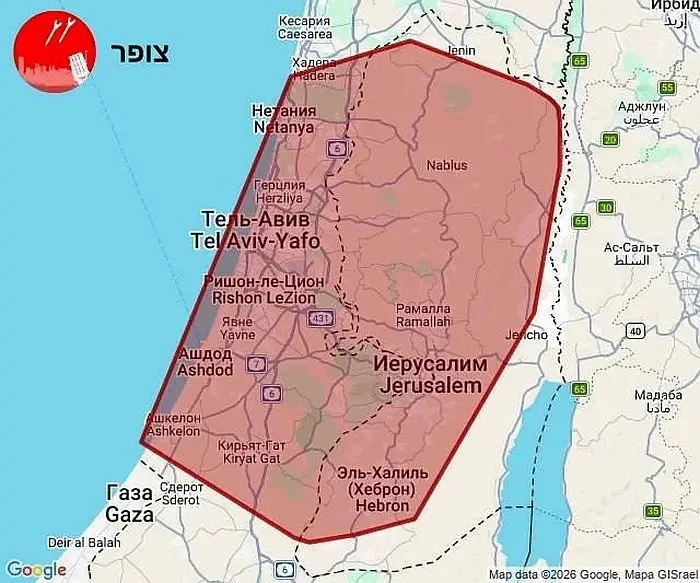 А ракеты всё не заканчиваются: показаны кадры атаки ВС Ирана по Тель-Авиву