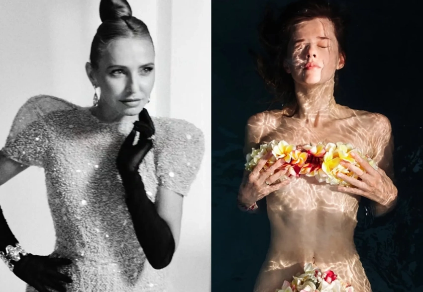 Татьяна Навка в "голом" платье, Юлия Высоцкая — в одеяле на голое тело и обнажённая Катерина Шпица: как селебрити встретили 8 марта